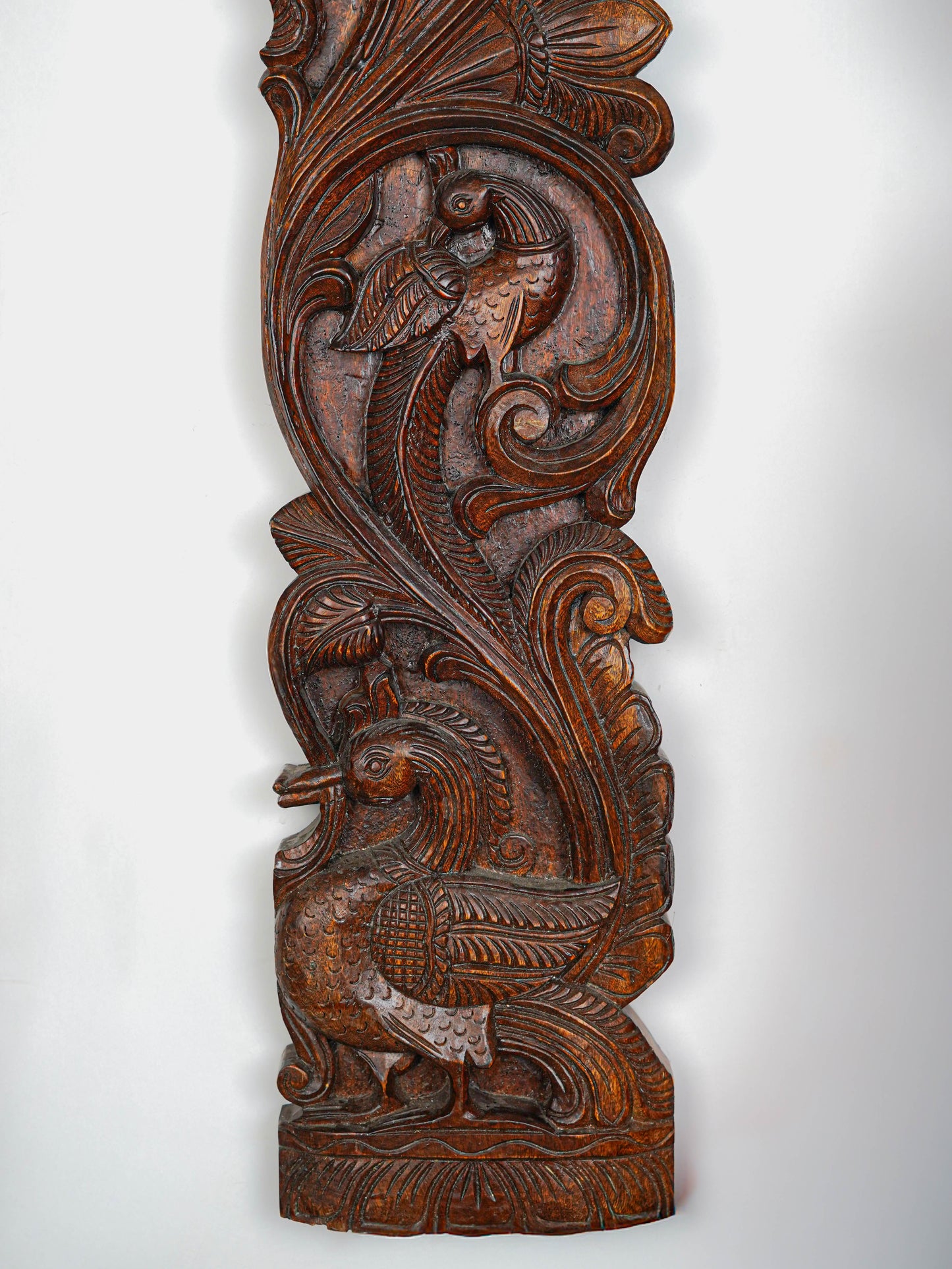 Wooden Carved Ganesha - Lakshmi Wall Hanging Panel - Set of 2 - 36 inch - WL5651