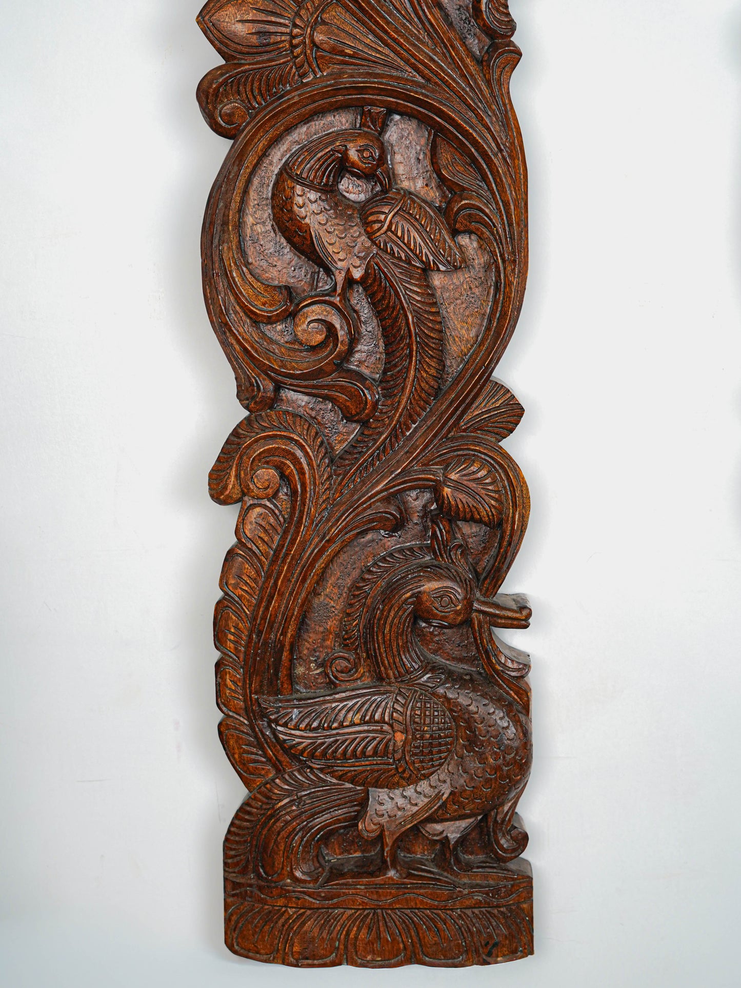 Wooden Carved Ganesha - Lakshmi Wall Hanging Panel - Set of 2 - 36 inch - WL5651