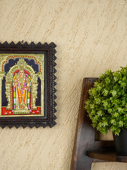 Tanjore Painting (Chettinad Frame) - Murugan - Flat (Gold Foil) - 8x6 inch - WL5655