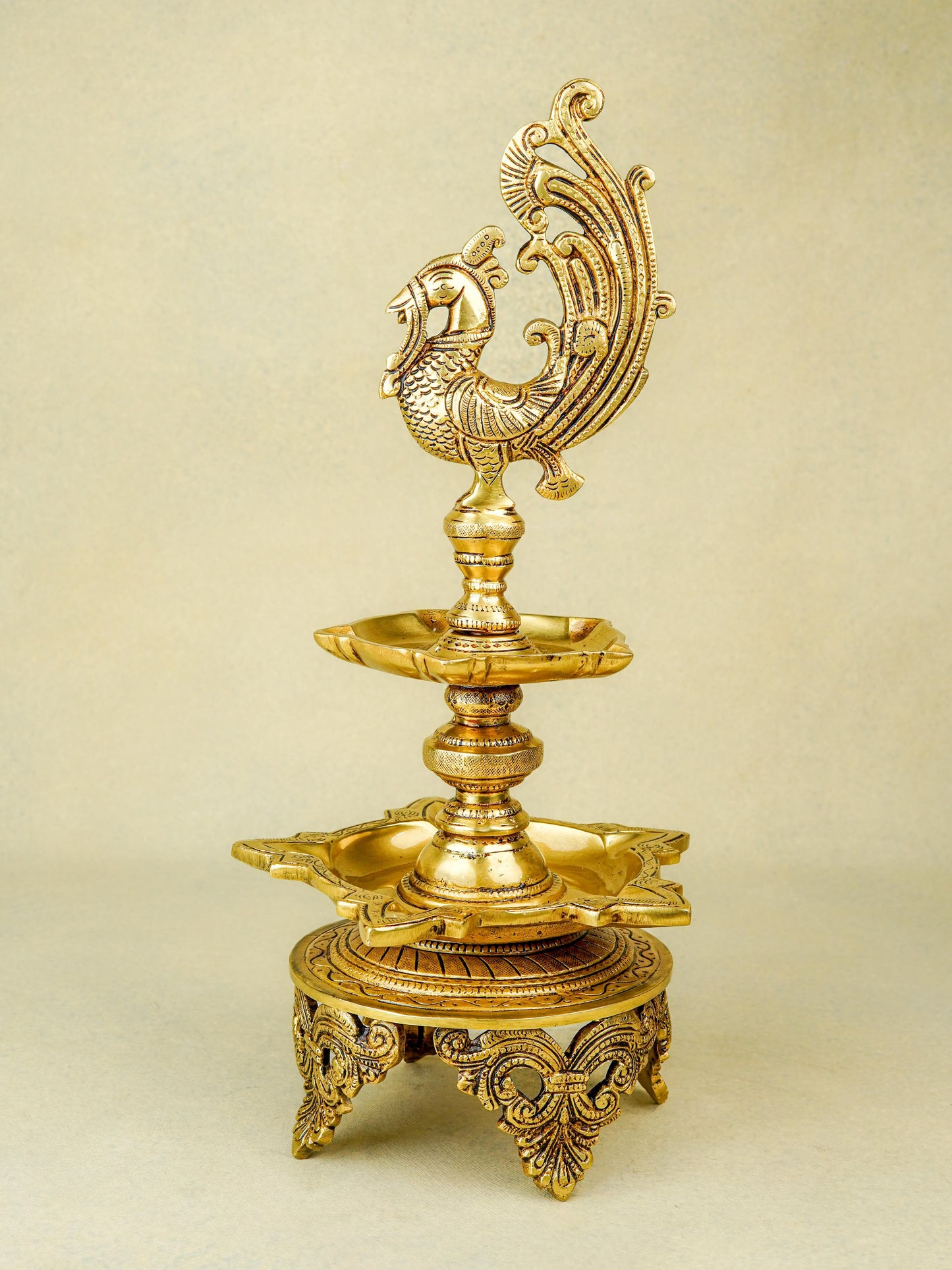 Brass Annapakshi Diya - 16 inch - WL5658
