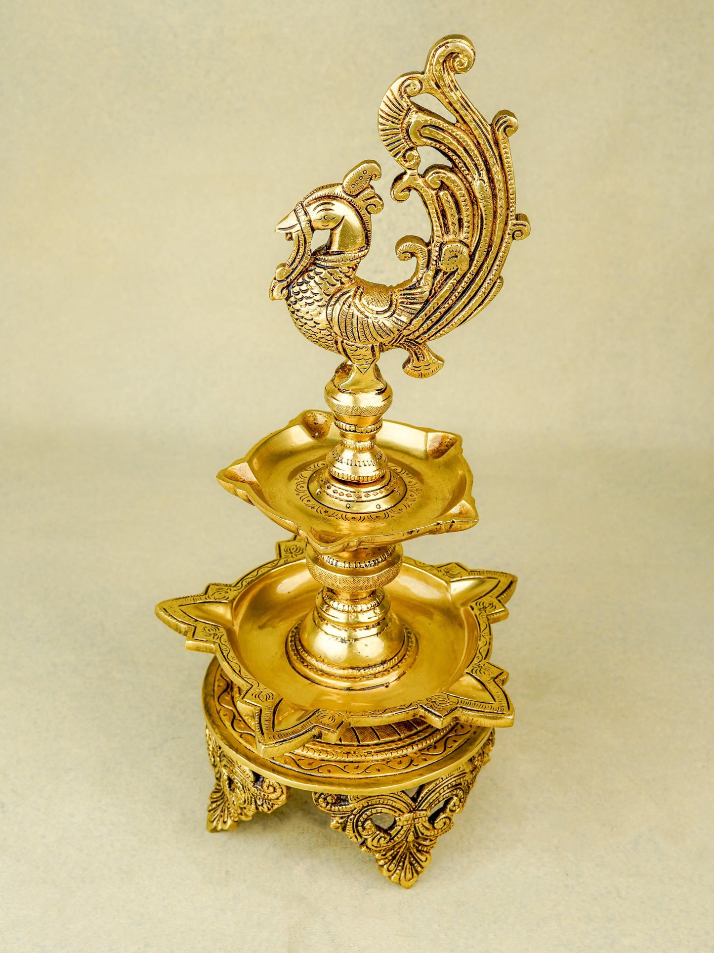 Brass Annapakshi Diya - 16 inch - WL5658