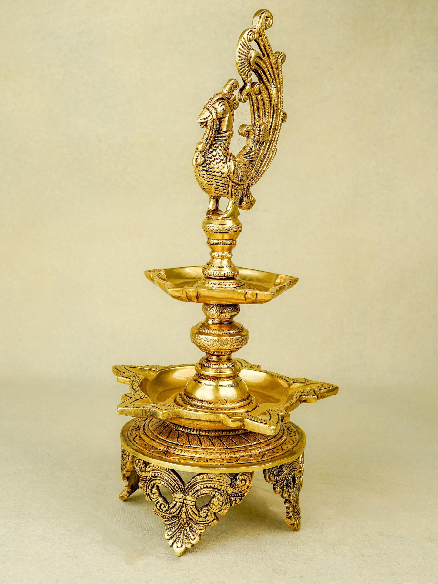 Brass Annapakshi Diya - 16 inch - WL5658