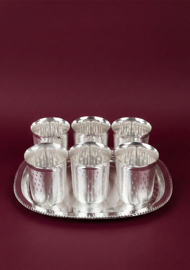 Tray with Set of 6 Glass - WL5688