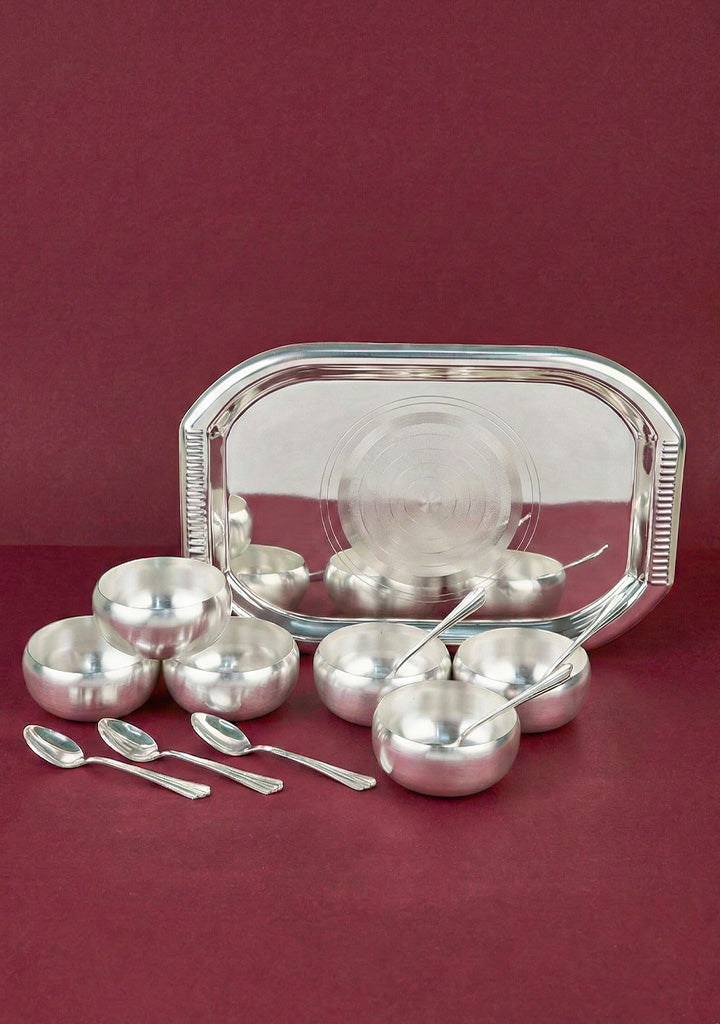 Tray with Set of 6 Bowl with Spoon - WL5690
