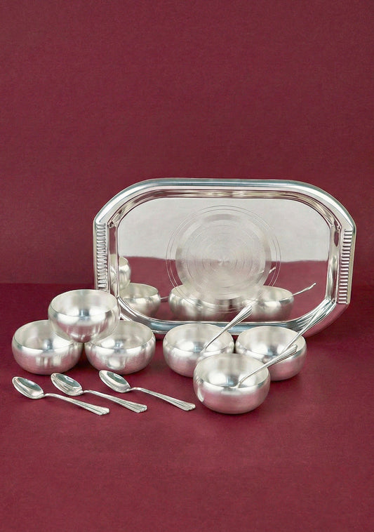 Tray with Set of 6 Bowl with Spoon - WL5690
