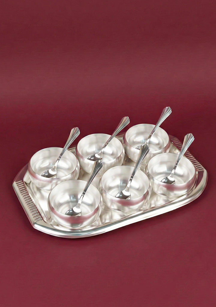 Tray with Set of 6 Bowl with Spoon - WL5690