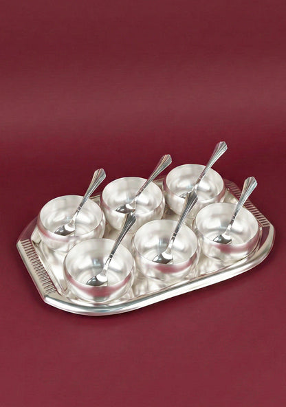 Tray with Set of 6 Bowl with Spoon - WL5690