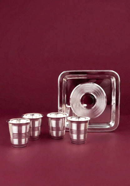 Tray with Set of 4 Glass - WL5692
