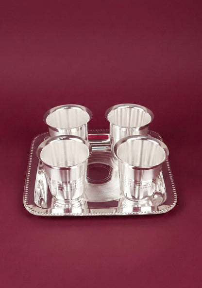Tray with Set of 4 Glass - WL5692