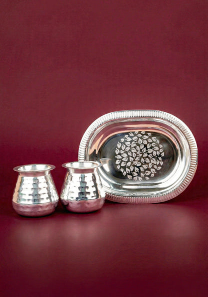Tray with Set of 2 Glass - WL5693