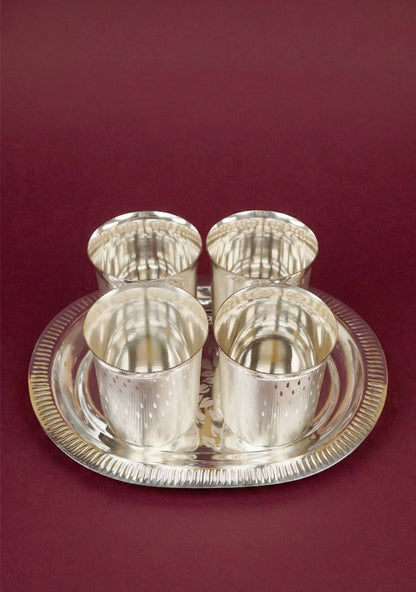 Tray with Set of 4 Glass - WL5694