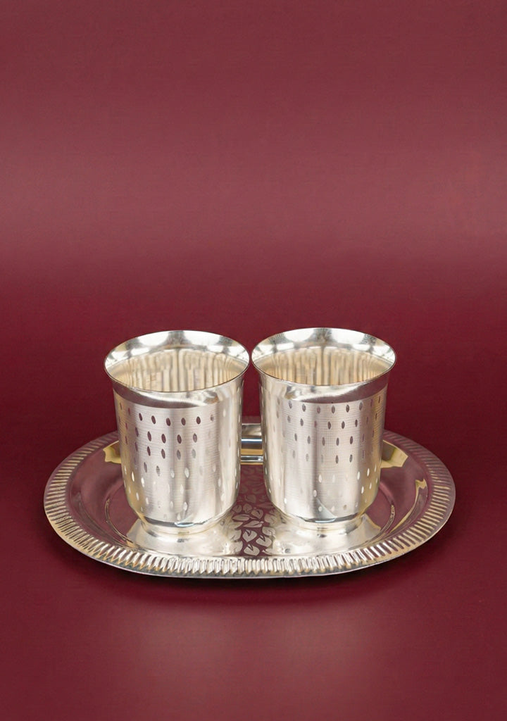 Tray with Set of 2 Glass - WL5695