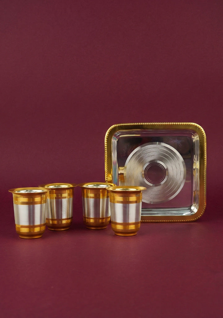 Sandwich Tray with Set of 4 Glass - WL5697