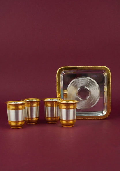 Sandwich Tray with Set of 4 Glass - WL5697