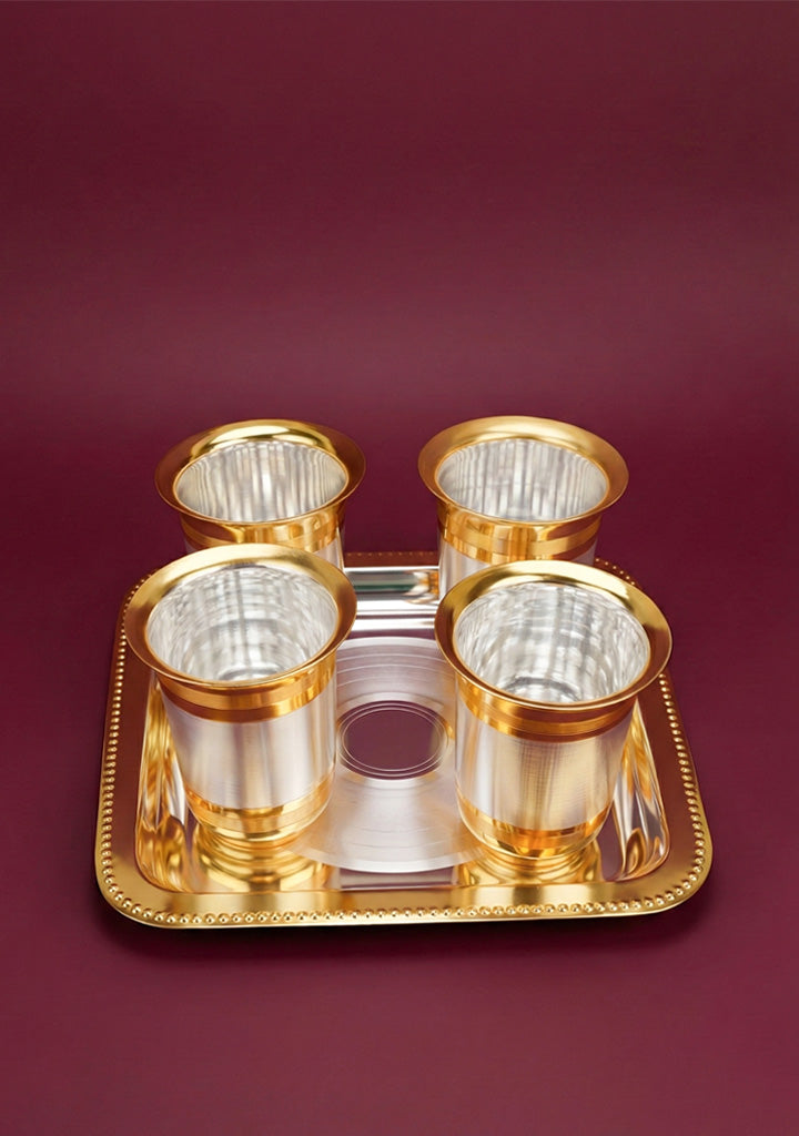 Sandwich Tray with Set of 4 Glass - WL5697