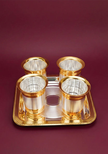 Sandwich Tray with Set of 4 Glass - WL5697