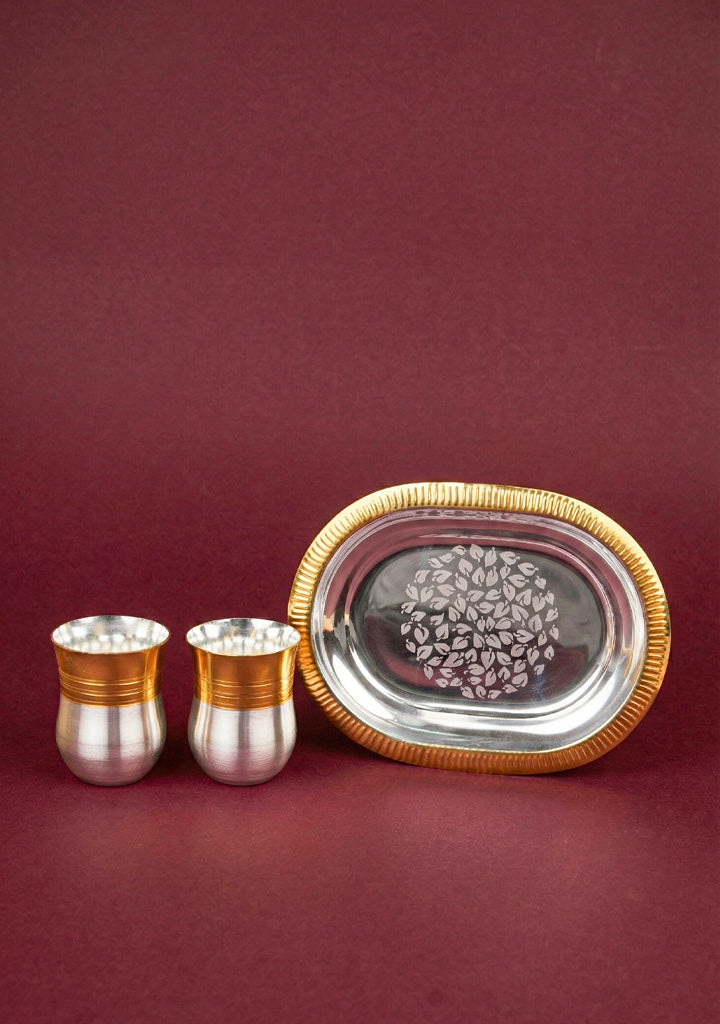 Tray with Set of 2 Glass - WL5698