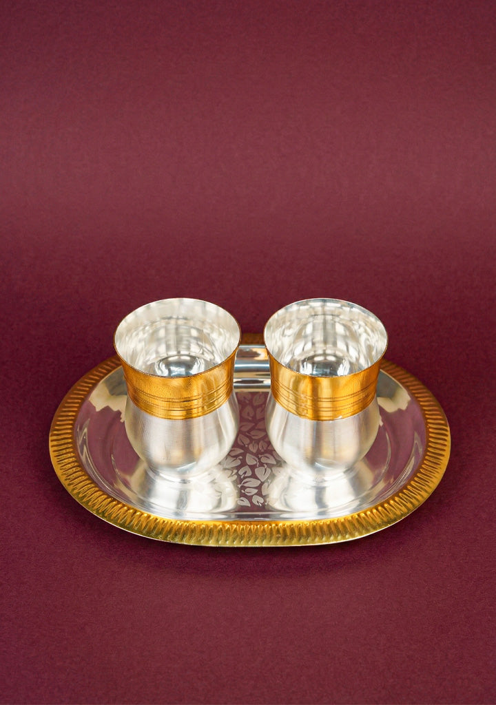 Tray with Set of 2 Glass - WL5698