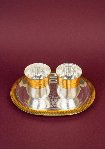 Tray with Set of 2 Glass - WL5698