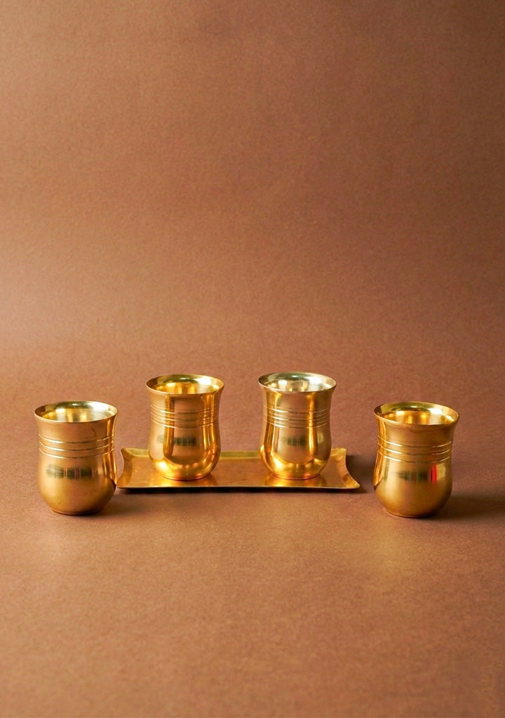 Tray with Set of 4 Glass - WL5702