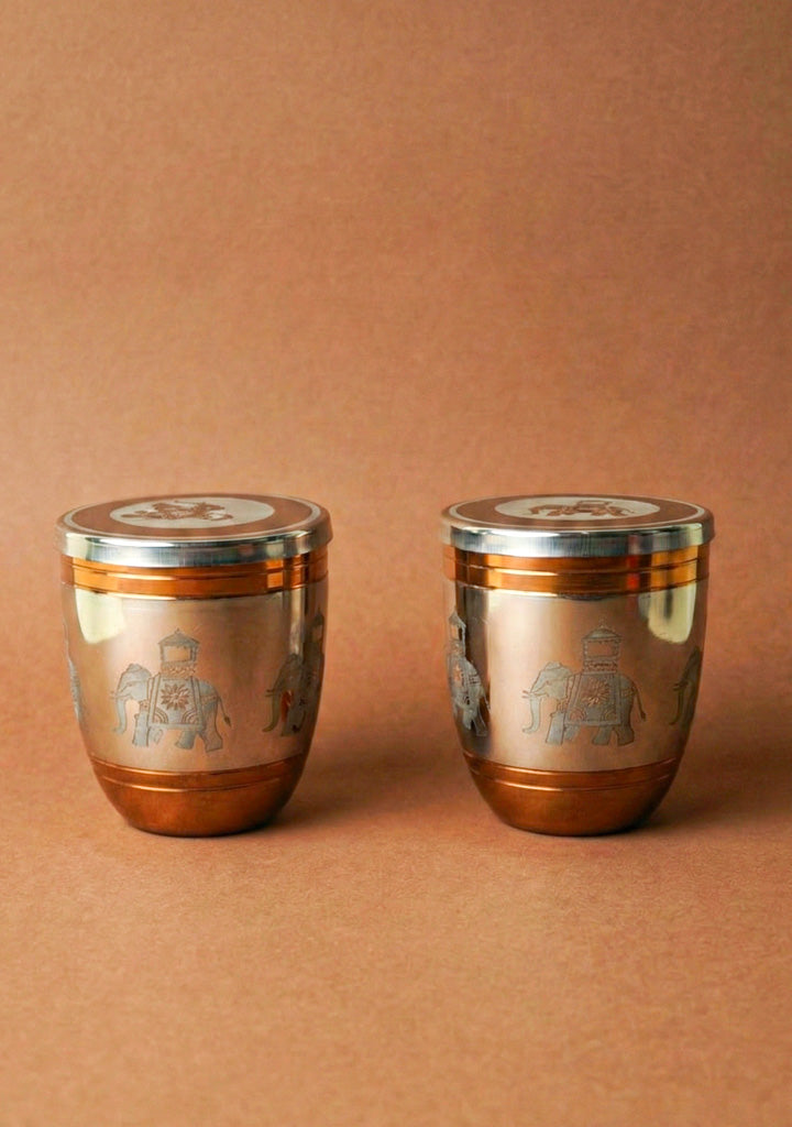 Set of 2 Glass with Lid - WL5704