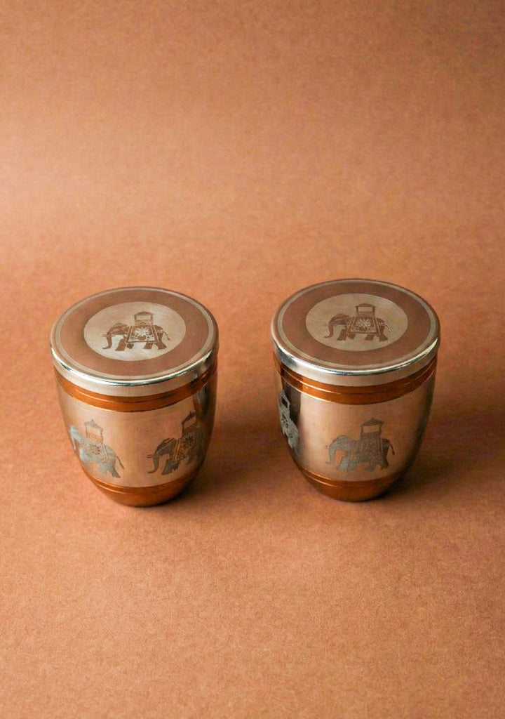 Set of 2 Glass with Lid - WL5704
