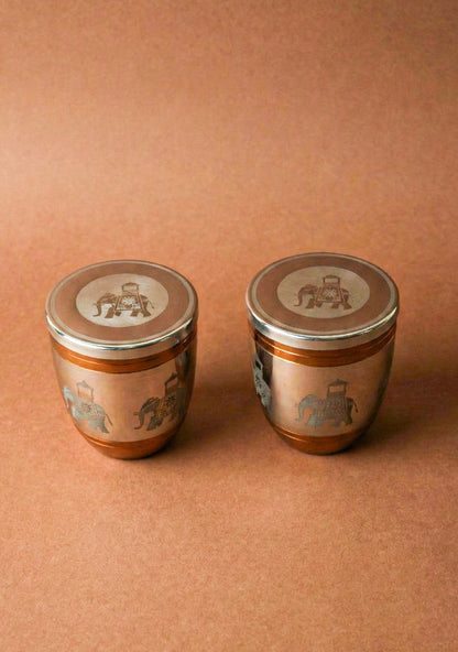Set of 2 Glass with Lid - WL5704