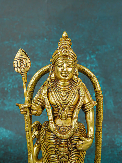 Brass Murugan Idol - 9 inch - WL5721