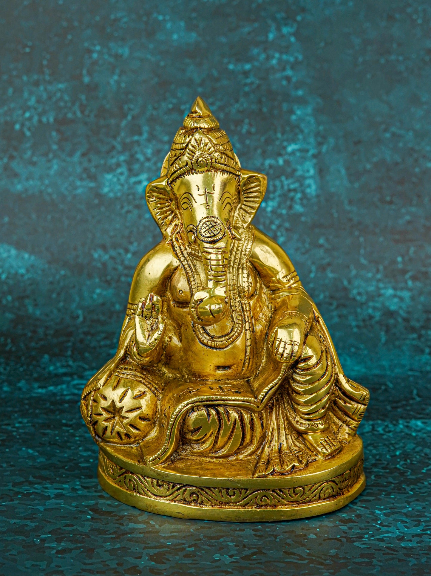 Brass Ganesha Idol - 6 inch - WL5722