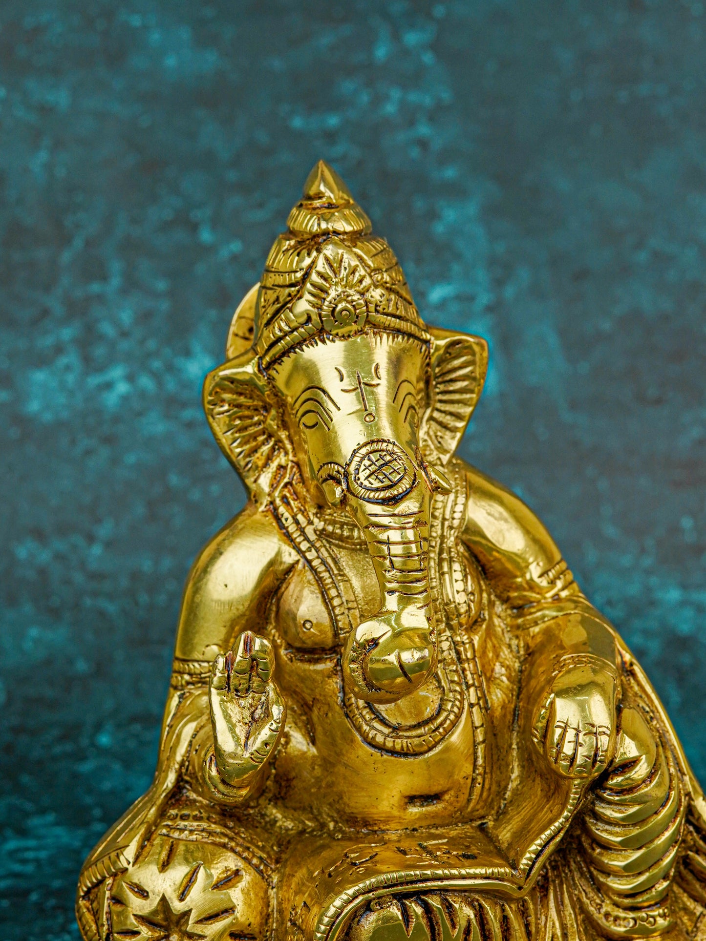 Brass Ganesha Idol - 6 inch - WL5722