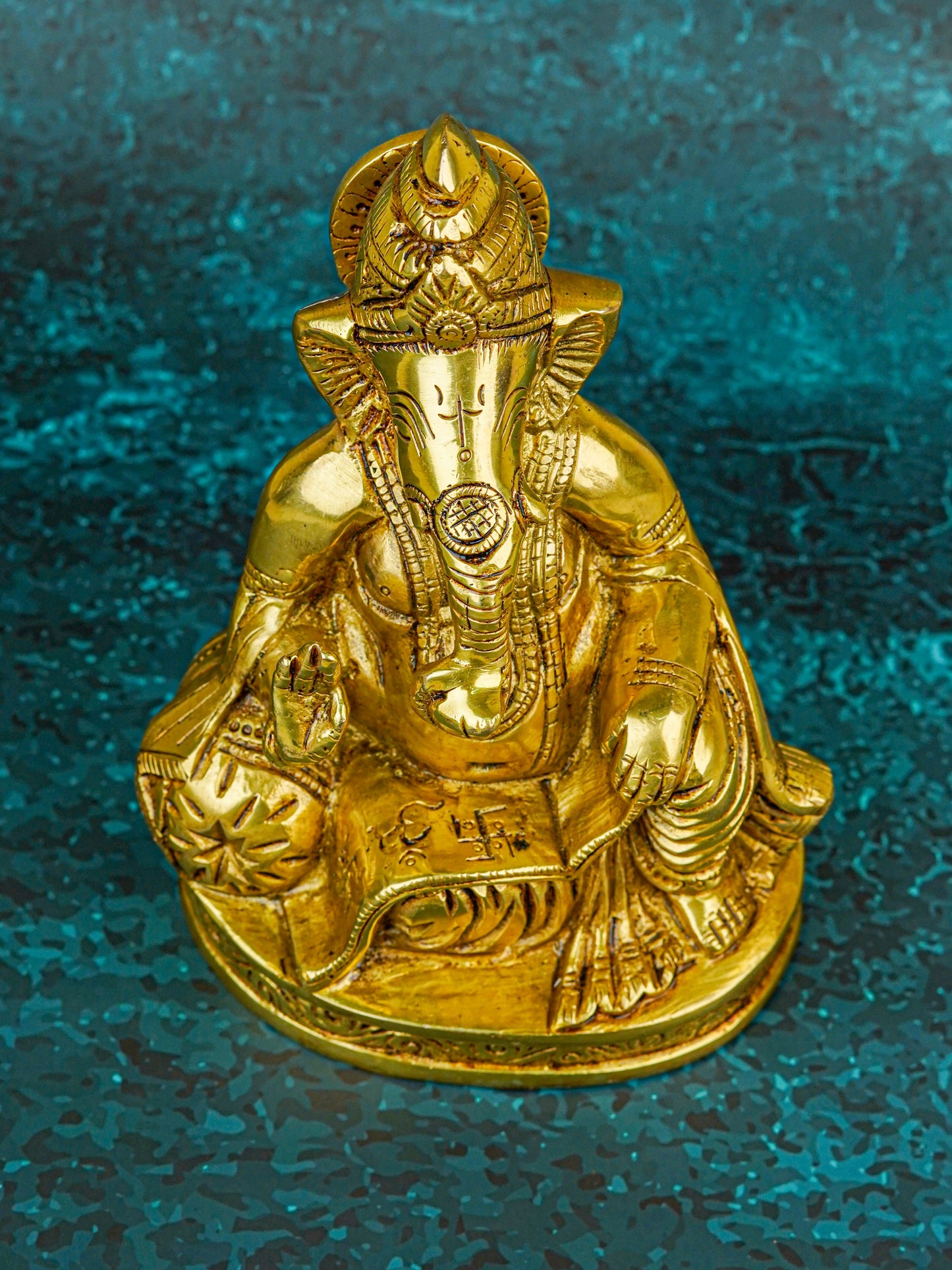 Brass Ganesha Idol - 6 inch - WL5722