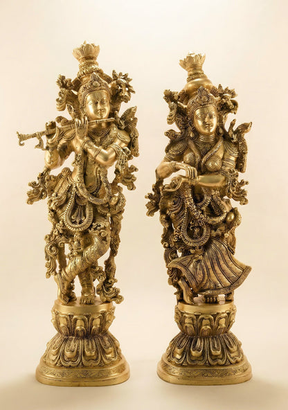 Brass Radha Krishna Idol - 30 Inch - WL5723
