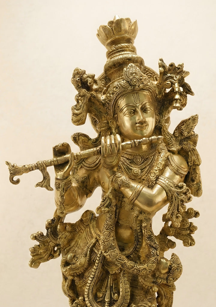 Brass Radha Krishna Idol - 30 Inch - WL5723