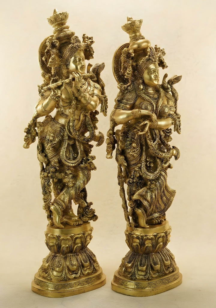Brass Radha Krishna Idol - 30 Inch - WL5723