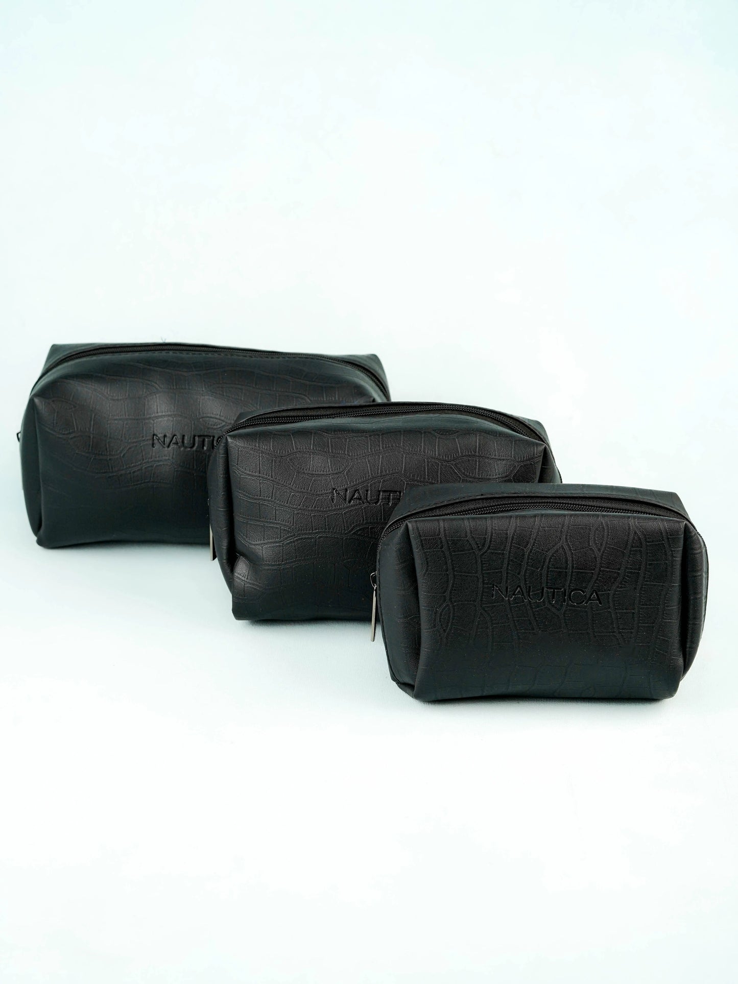 Leather Pouch - Set Of 3 - Black - WL5783
