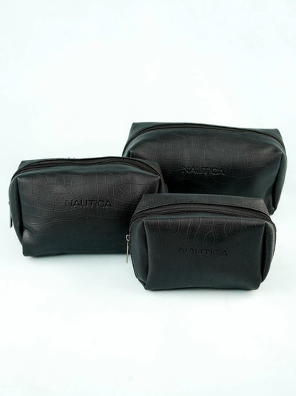 Leather Pouch - Set Of 3 - Black - WL5783
