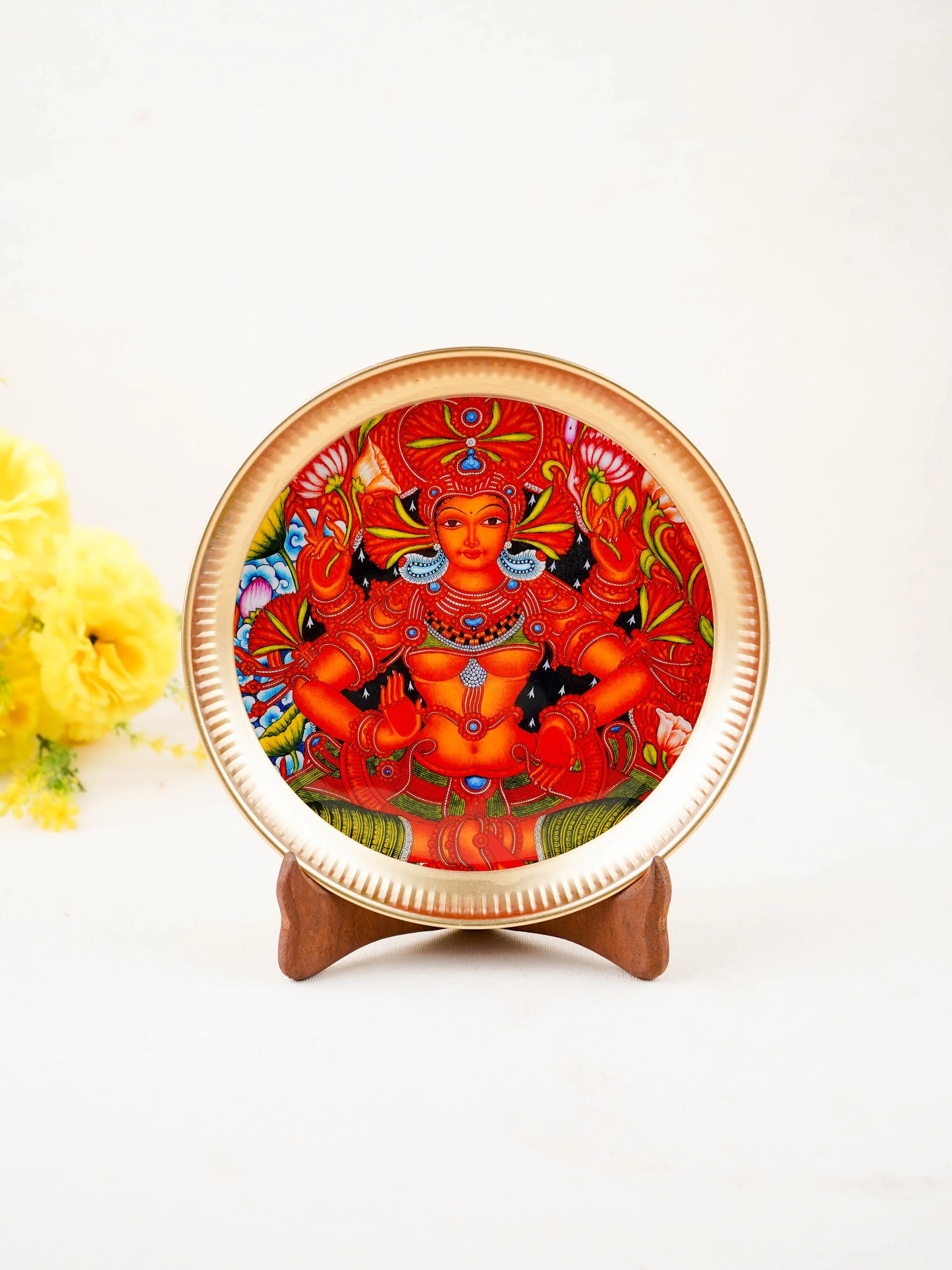 Brass Plate with Mural Print - 8 inch - WL5936-3