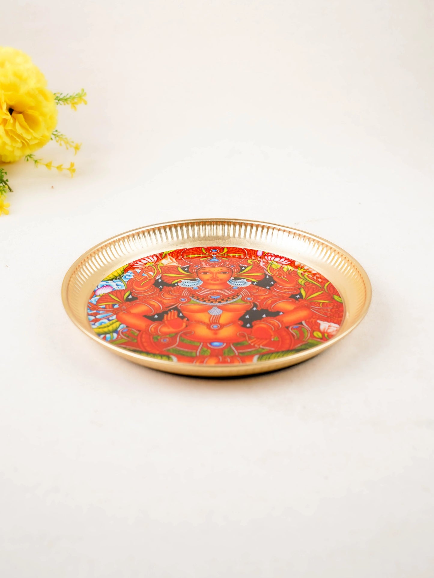 Brass Plate with Mural Print - 8 inch - WL5936-3