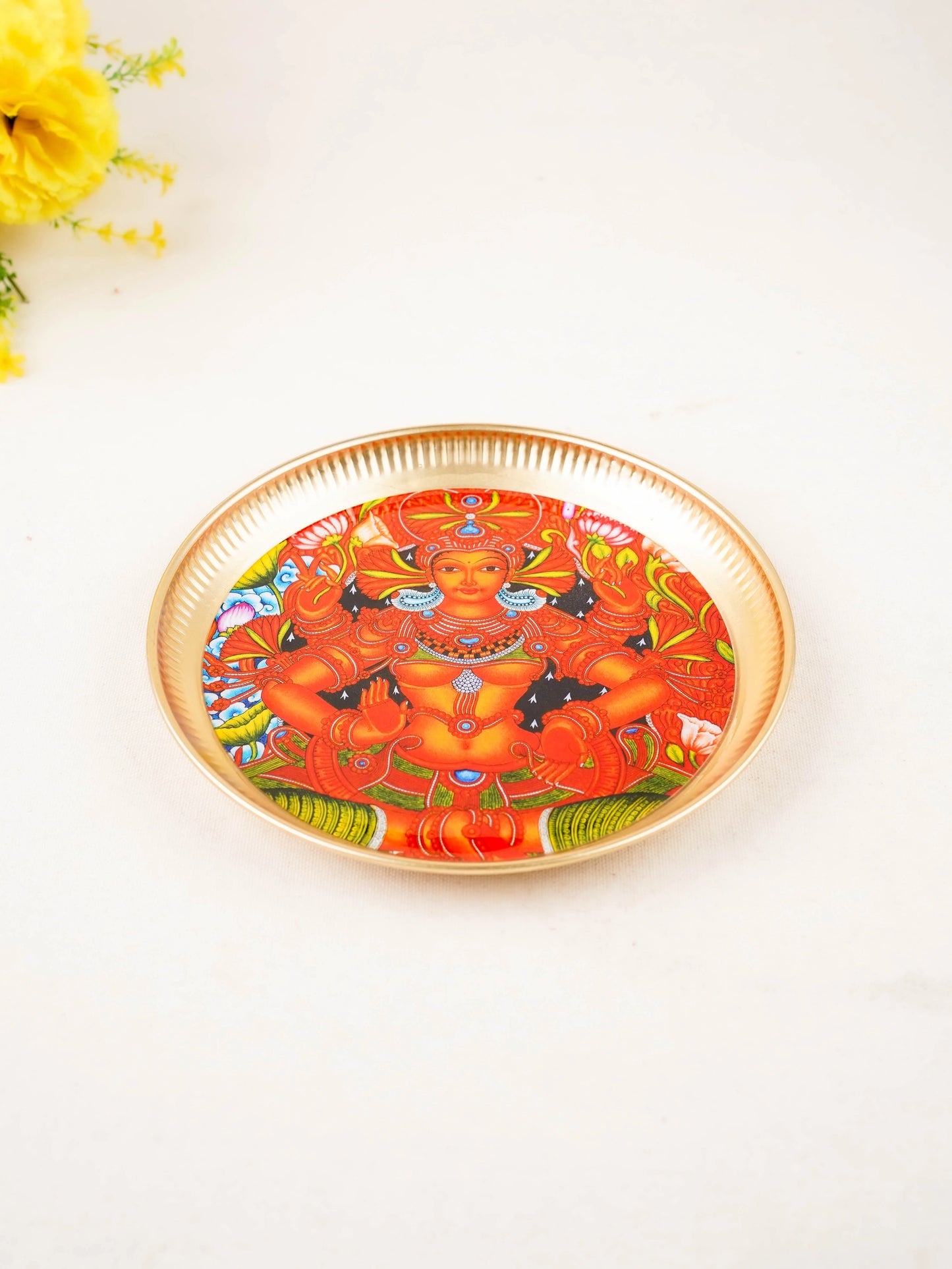 Brass Plate with Mural Print - 8 inch - WL5936-3