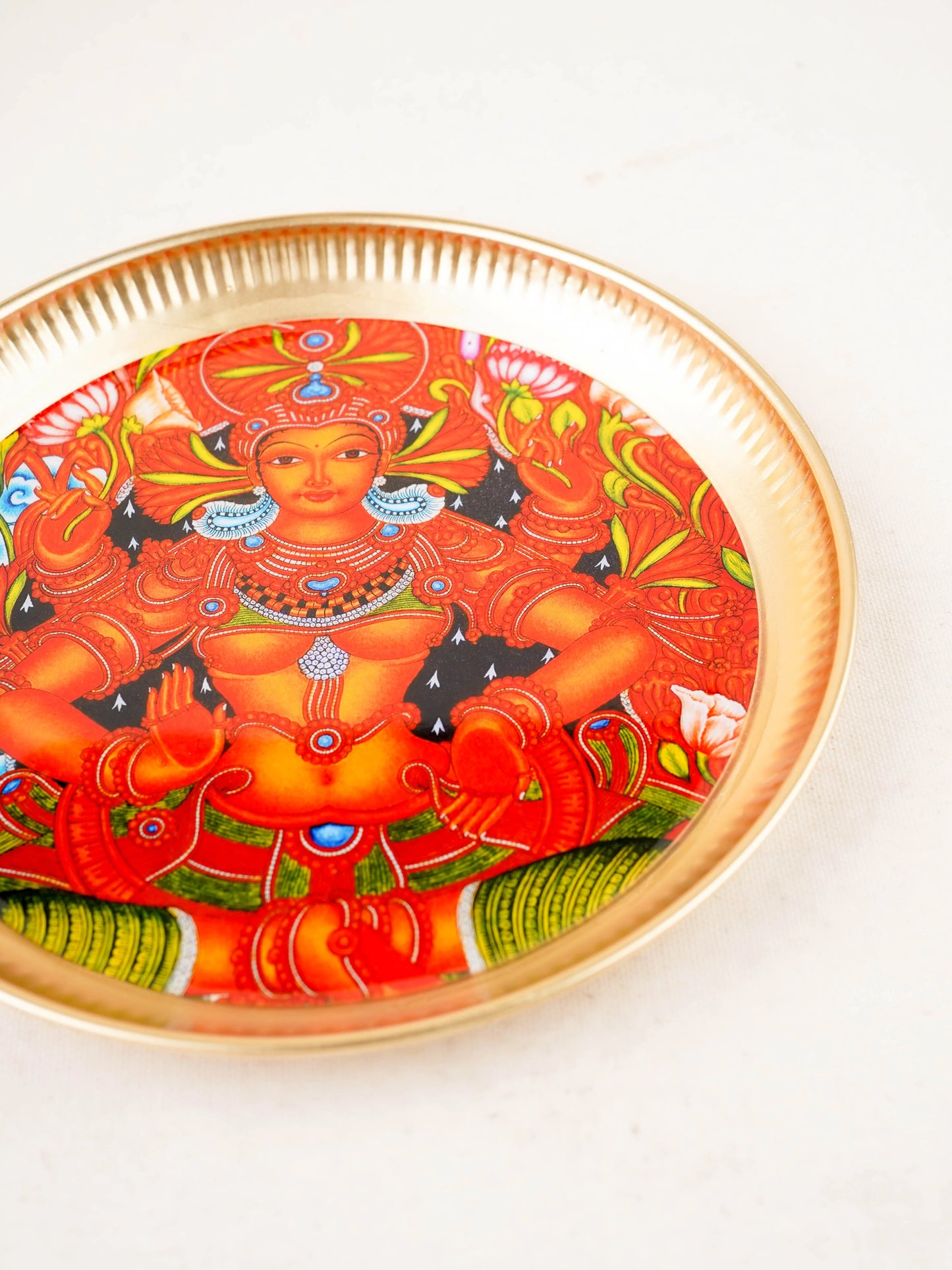 Brass Plate with Mural Print - 8 inch - WL5936-3