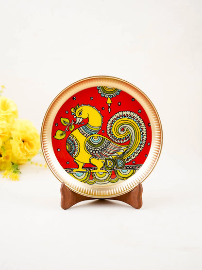 Brass Plate with Annapakshi Print - 8 inch - WL5936-4