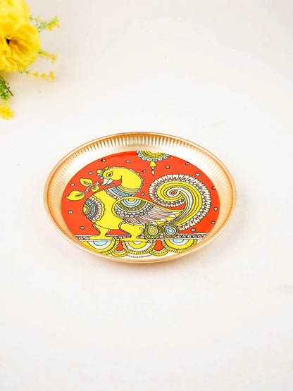 Brass Plate with Annapakshi Print - 8 inch - WL5936-4