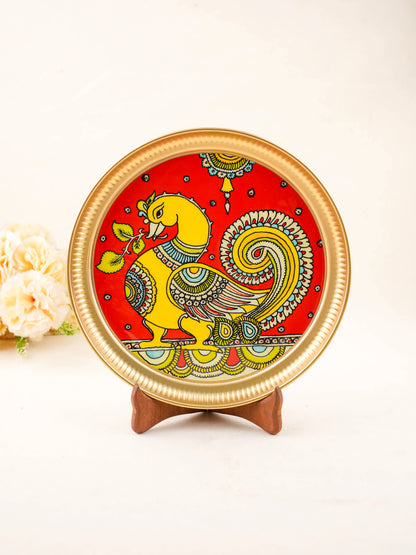 Brass Plate with Annapakshi Print - 10 inch - WL5937-4