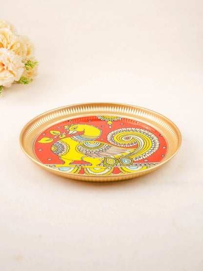 Brass Plate with Annapakshi Print - 10 inch - WL5937-4