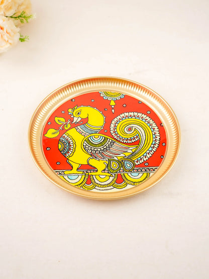 Brass Plate with Annapakshi Print - 10 inch - WL5937-4