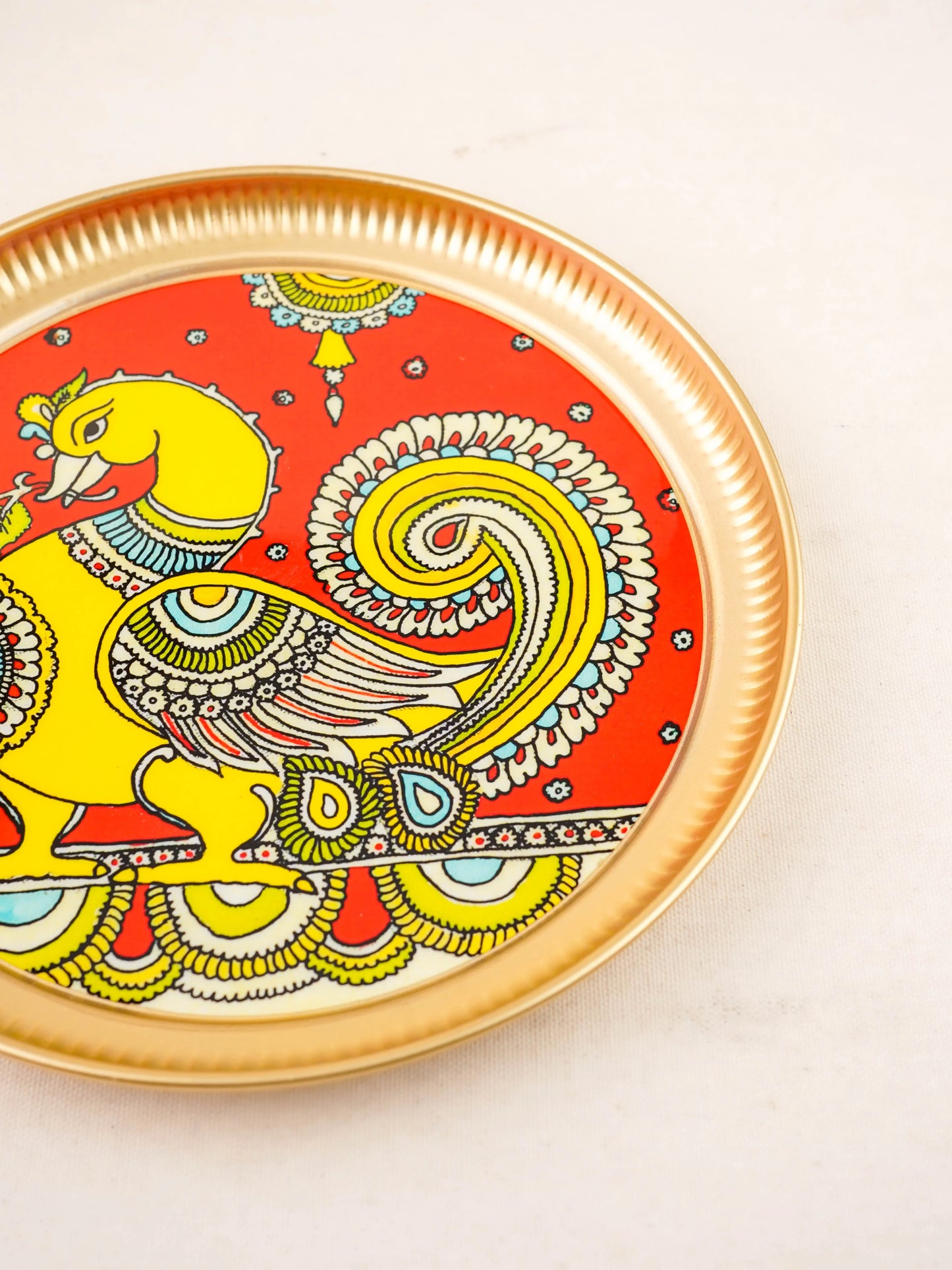 Brass Plate with Annapakshi Print - 10 inch - WL5937-4