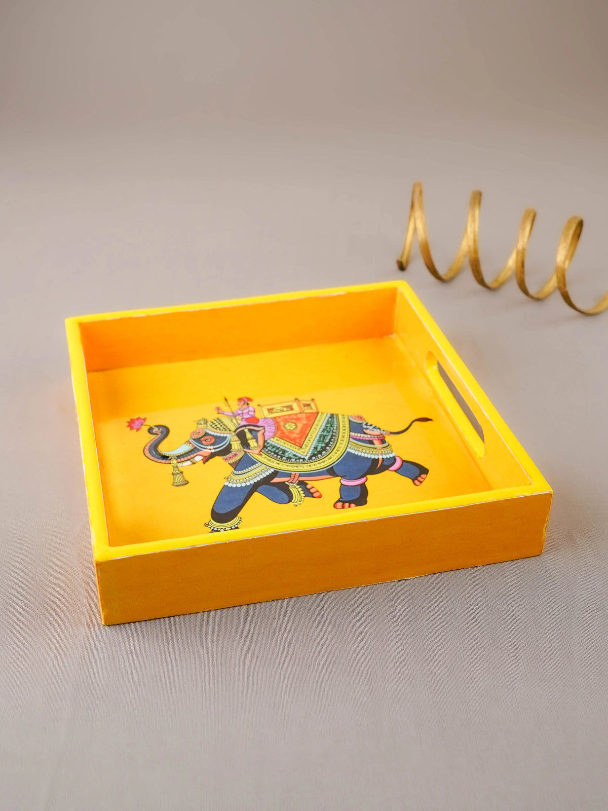 Elephant Print Square Tray - 8X8 inch - WL5940-3