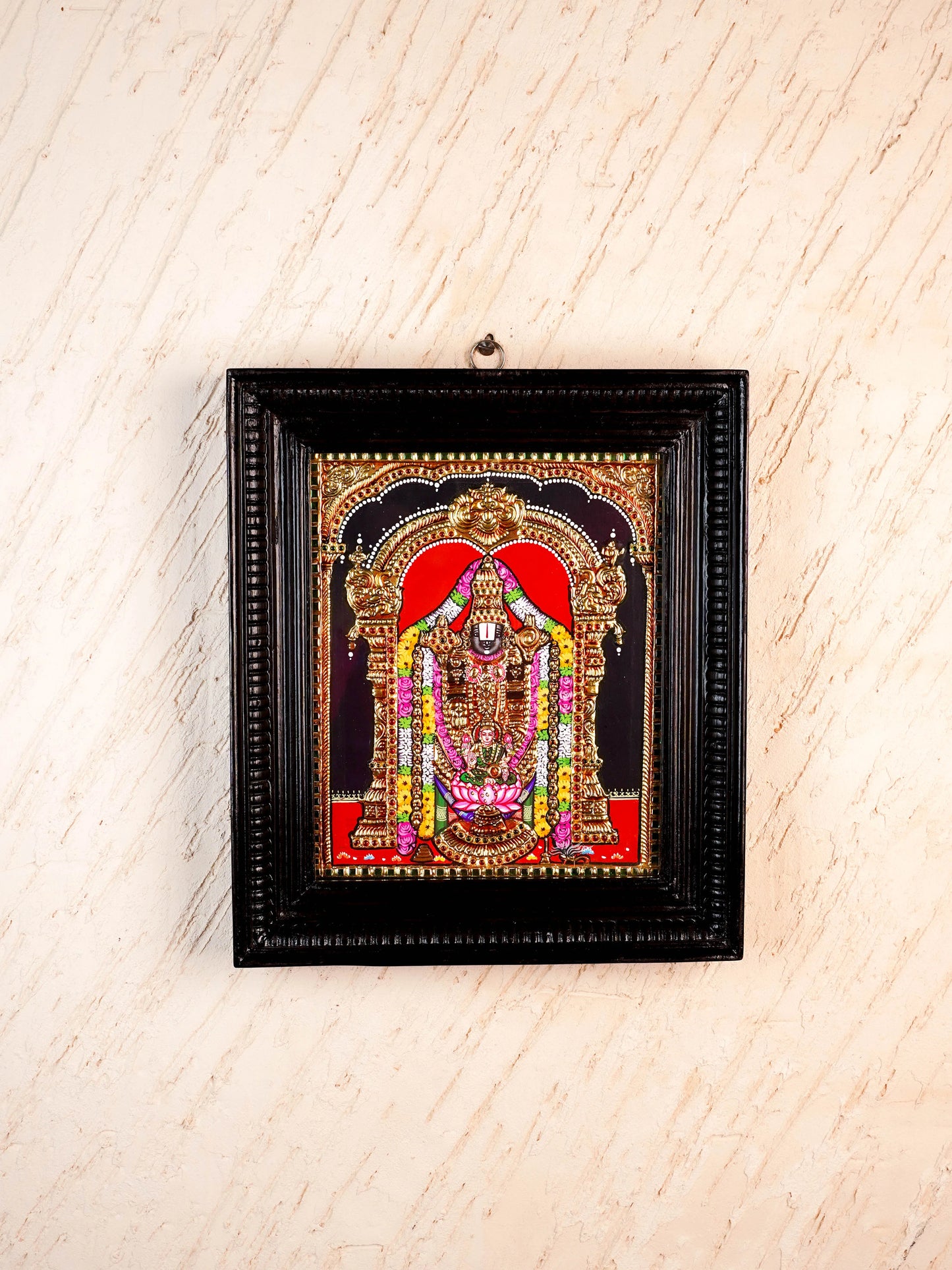 Tanjore Painting - Tirupati Balaji - Flat (Gold Foil) - 12x10 inch - WL5949