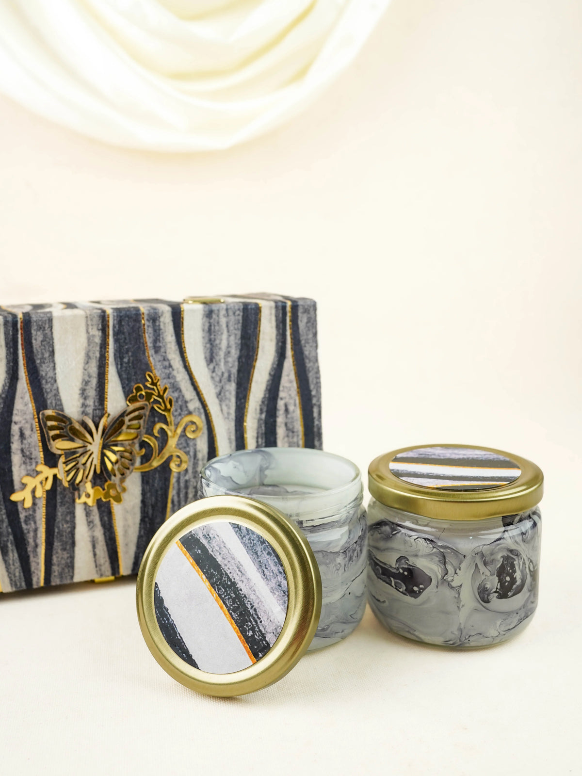 Decorative 2 Jar Dry Fruit Box - WL6048