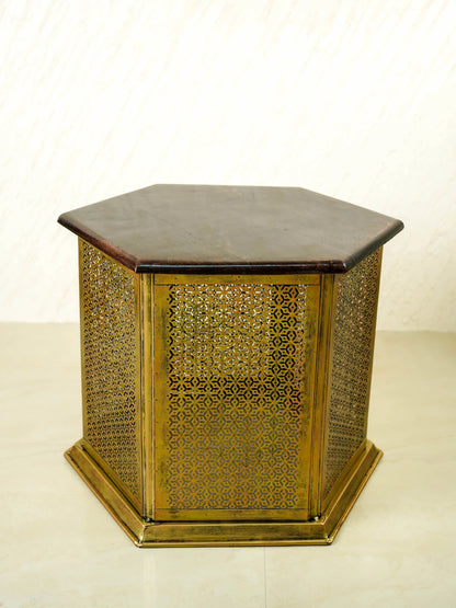 Coffee Centre Table with 4 Side Stools - Gold - WL6096